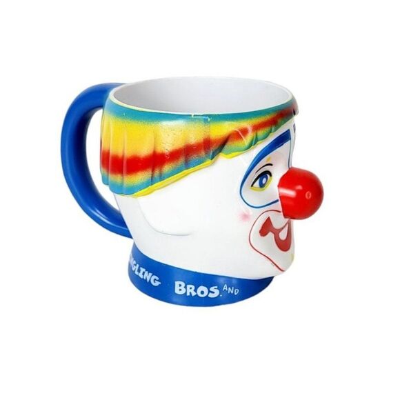 Vintage Ringling Brothers & Barnum & Bailey Rainbow Hair Smiling Happy Clown Mug - Picture 4 of 11